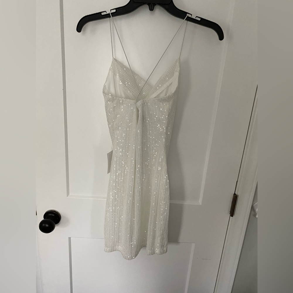 Sleeveless Cowlneck Sequin-Embellished Sheath Dress